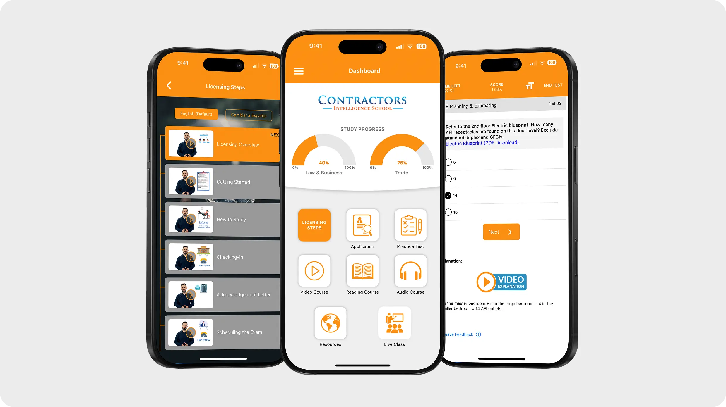 Contractor license course classroom session