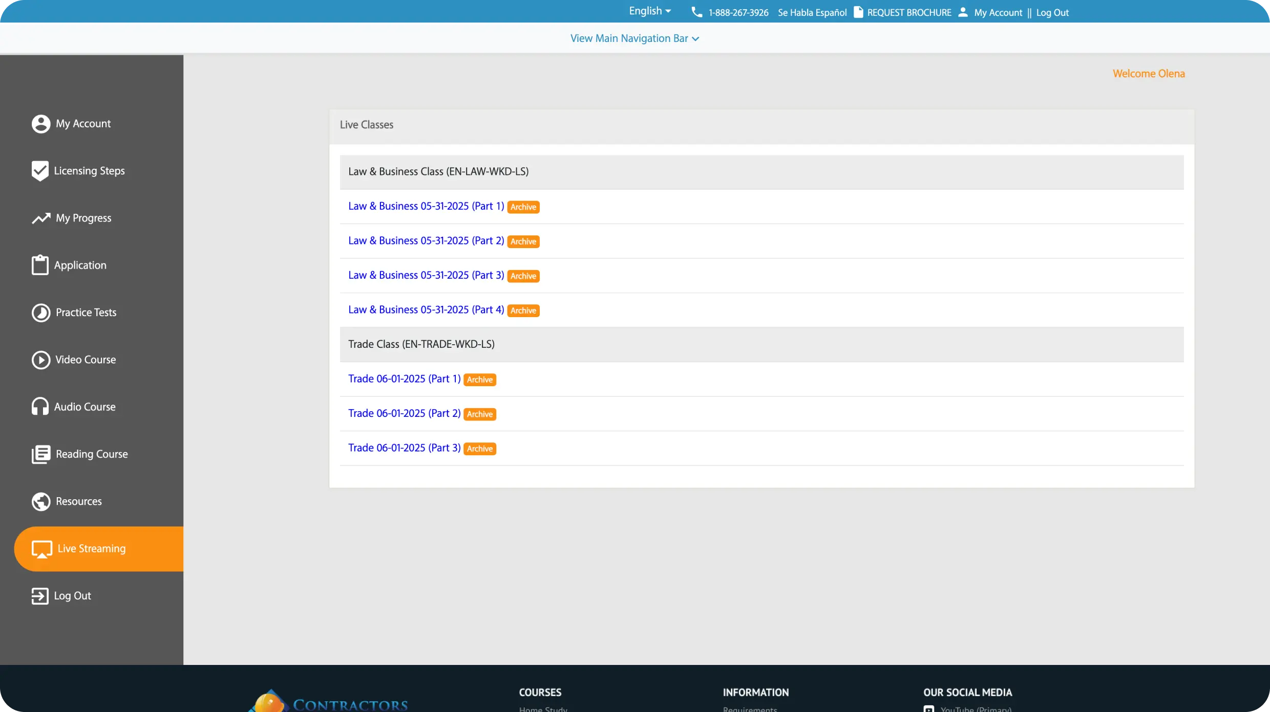 Students reviewing contractor license study materials