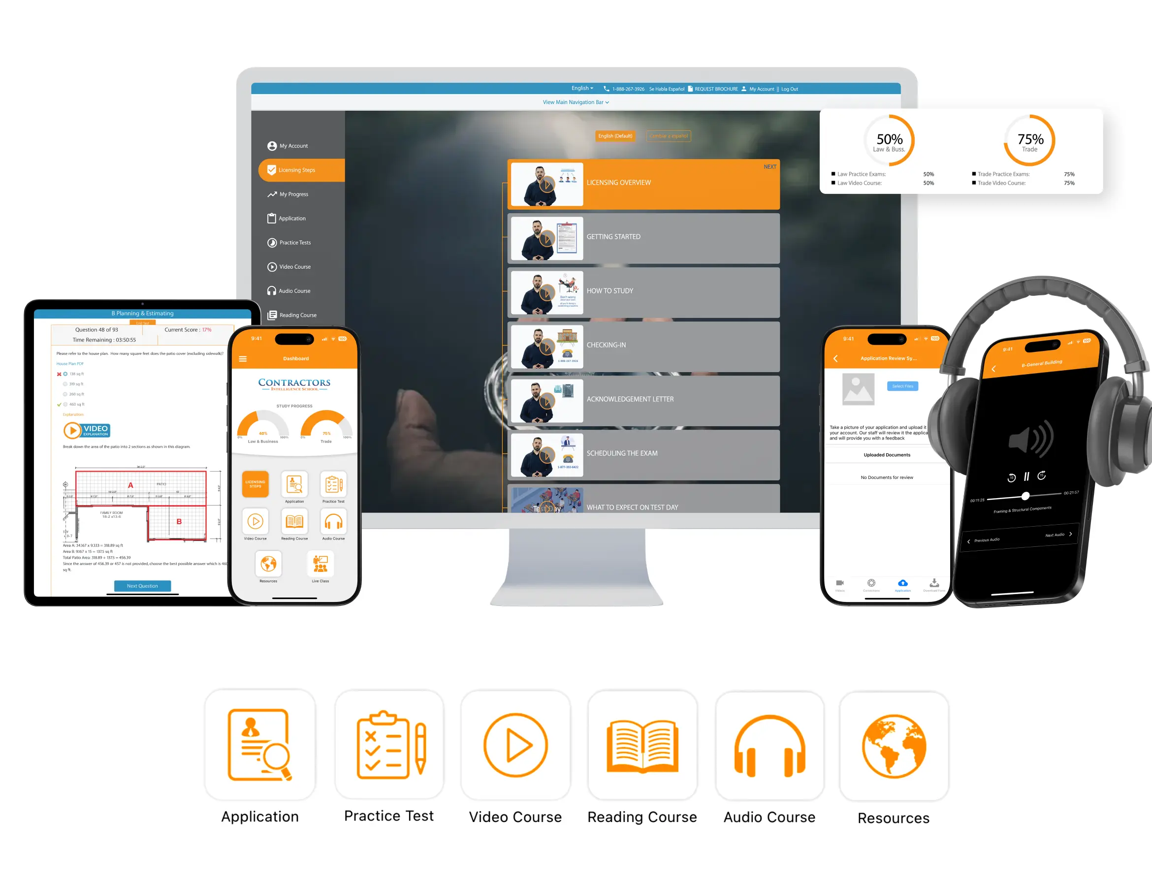 Enroll in contractor license online course with exam preparation materials