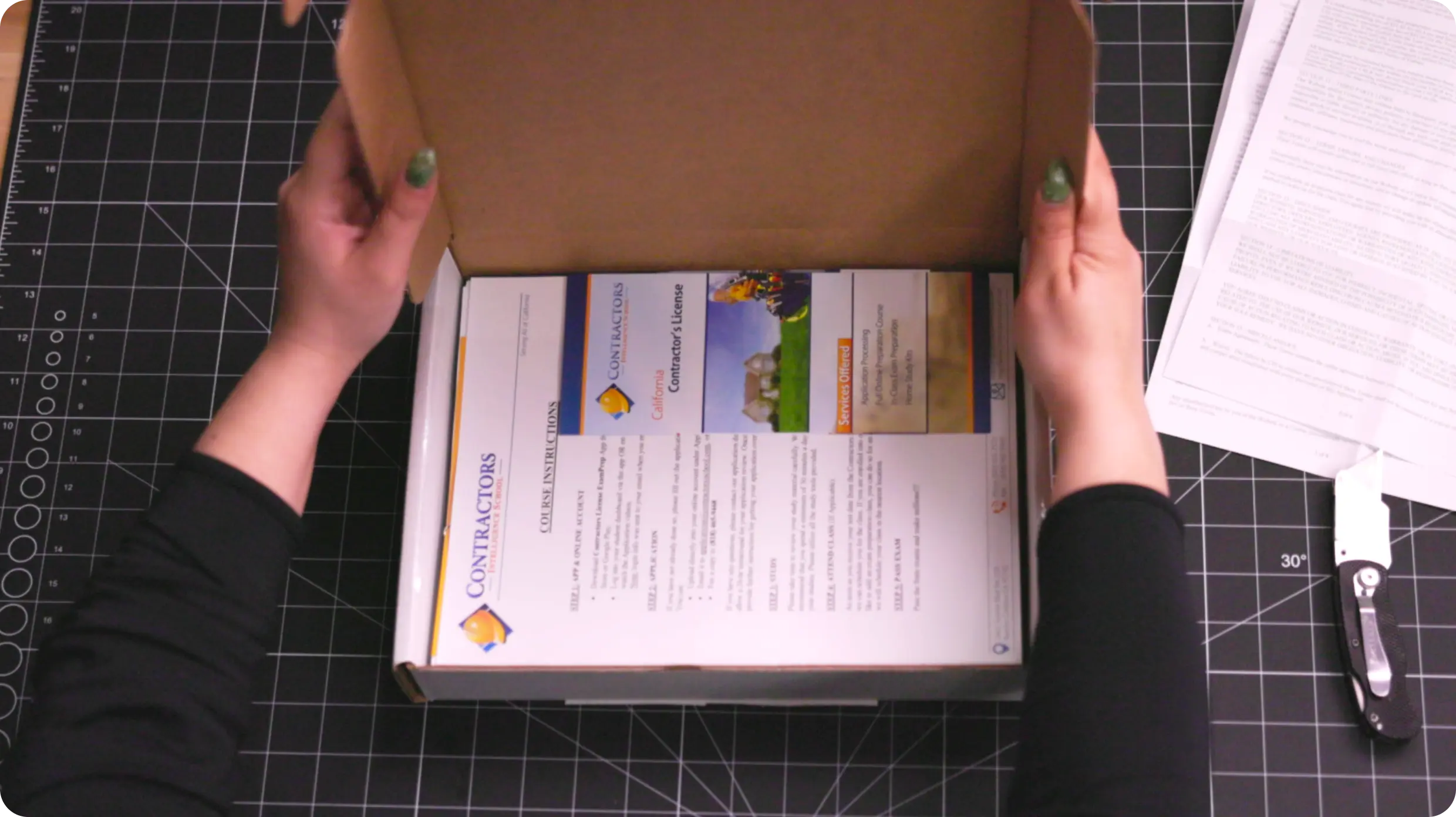 Close-up of study manuals