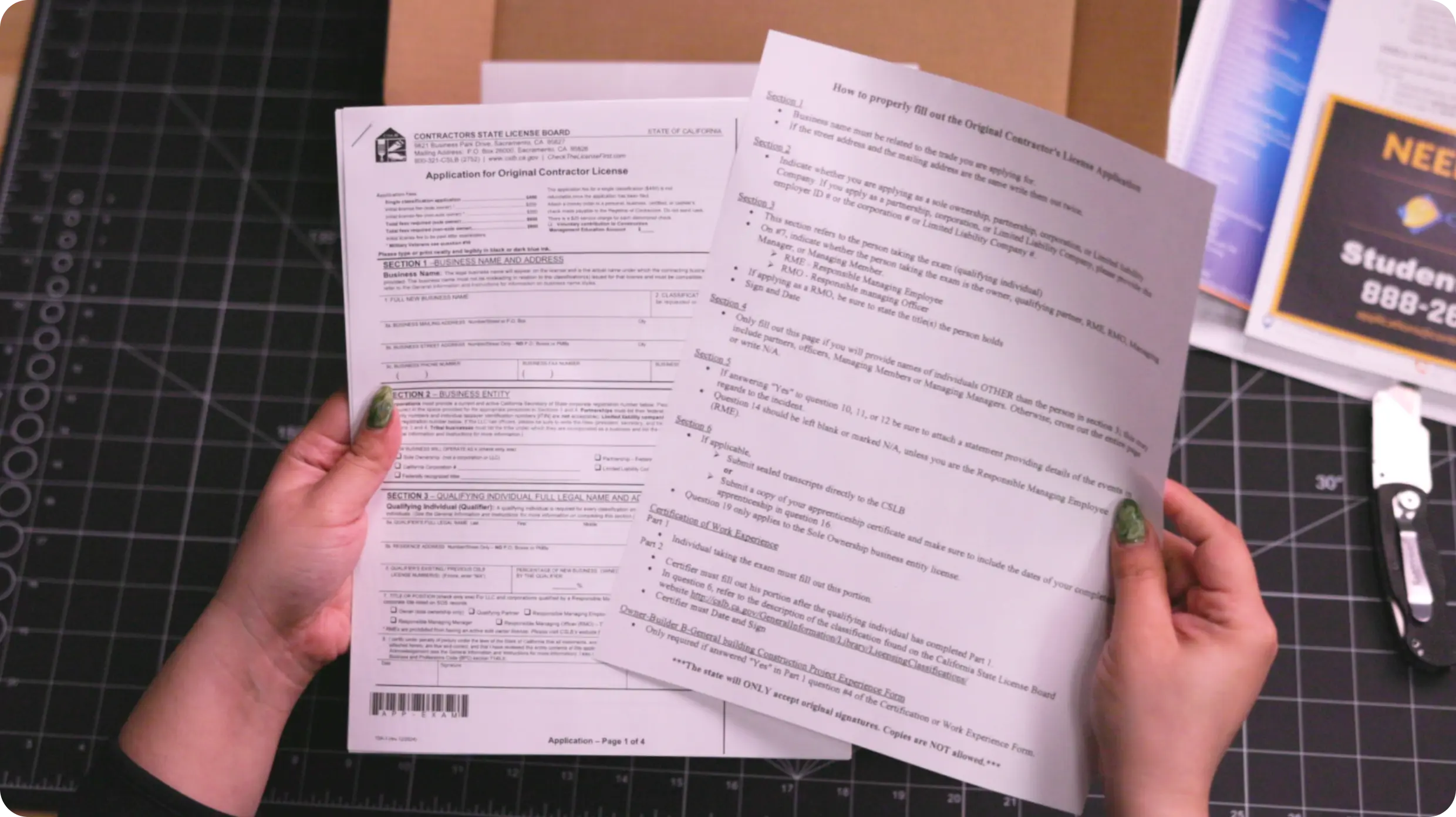 Student reviewing notes at home