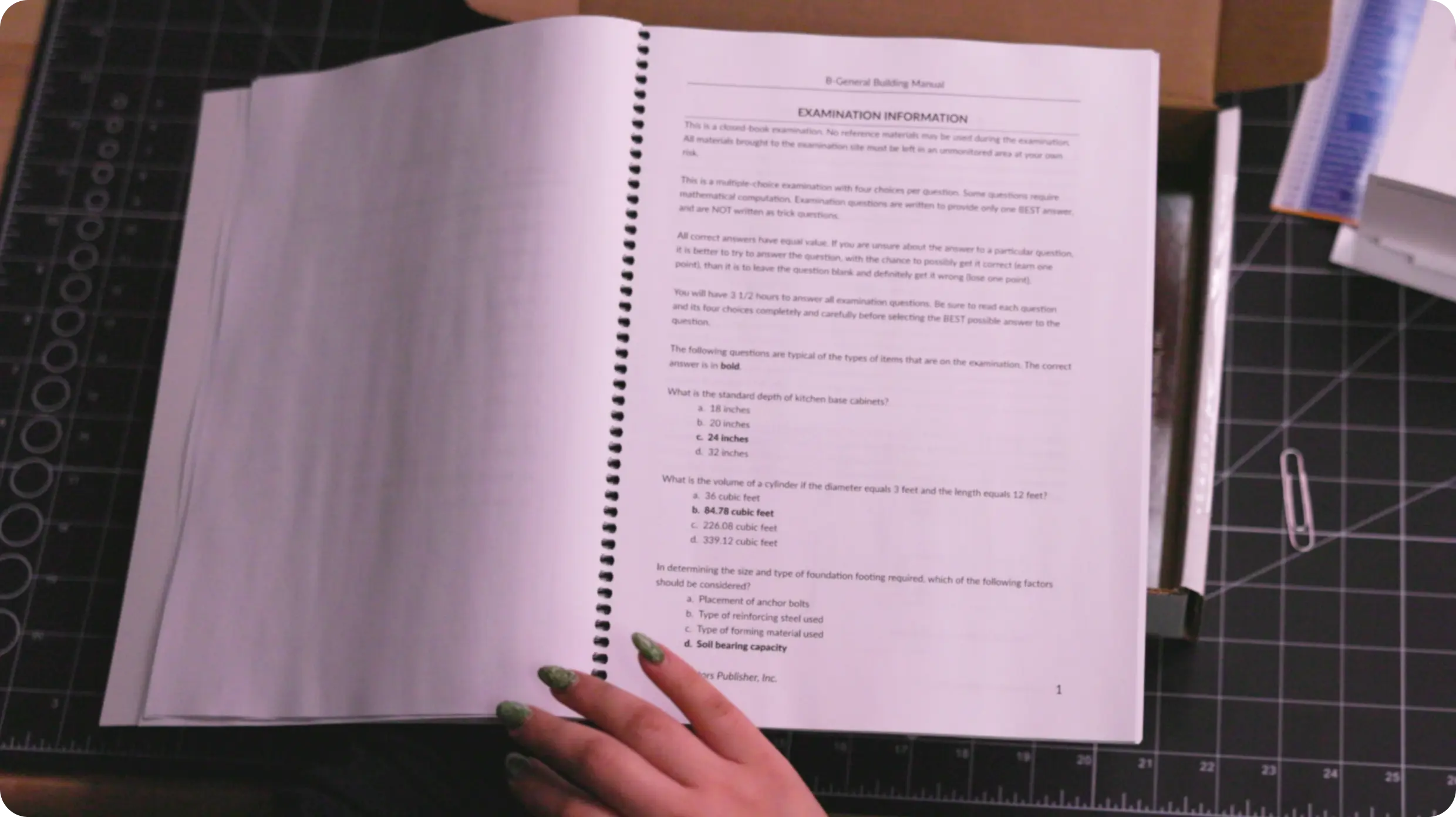 Student preparing for contractor exam