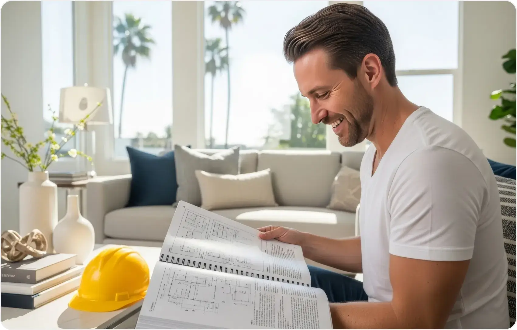 Student studying at home