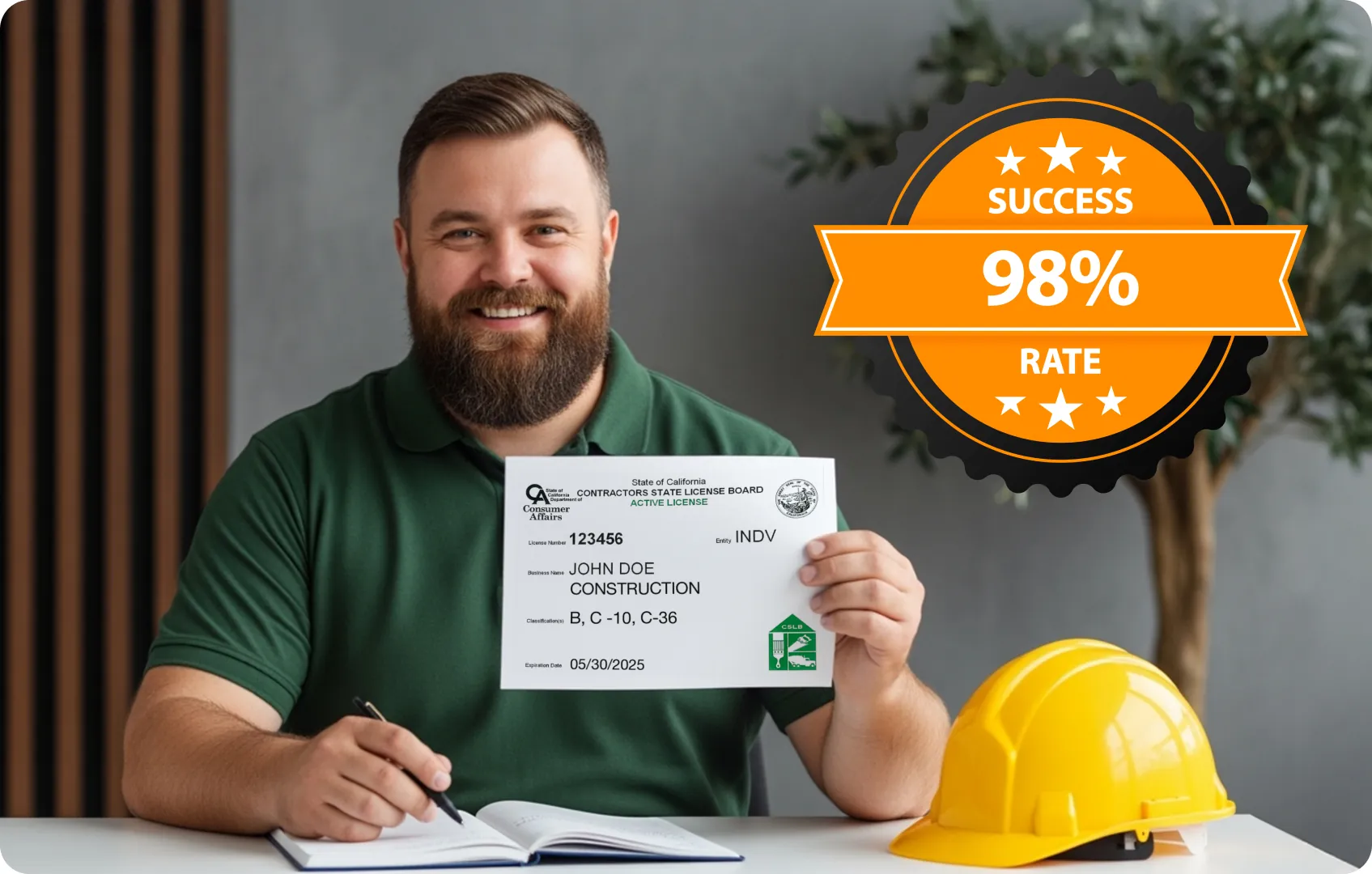 98 percent success rate contractors license students