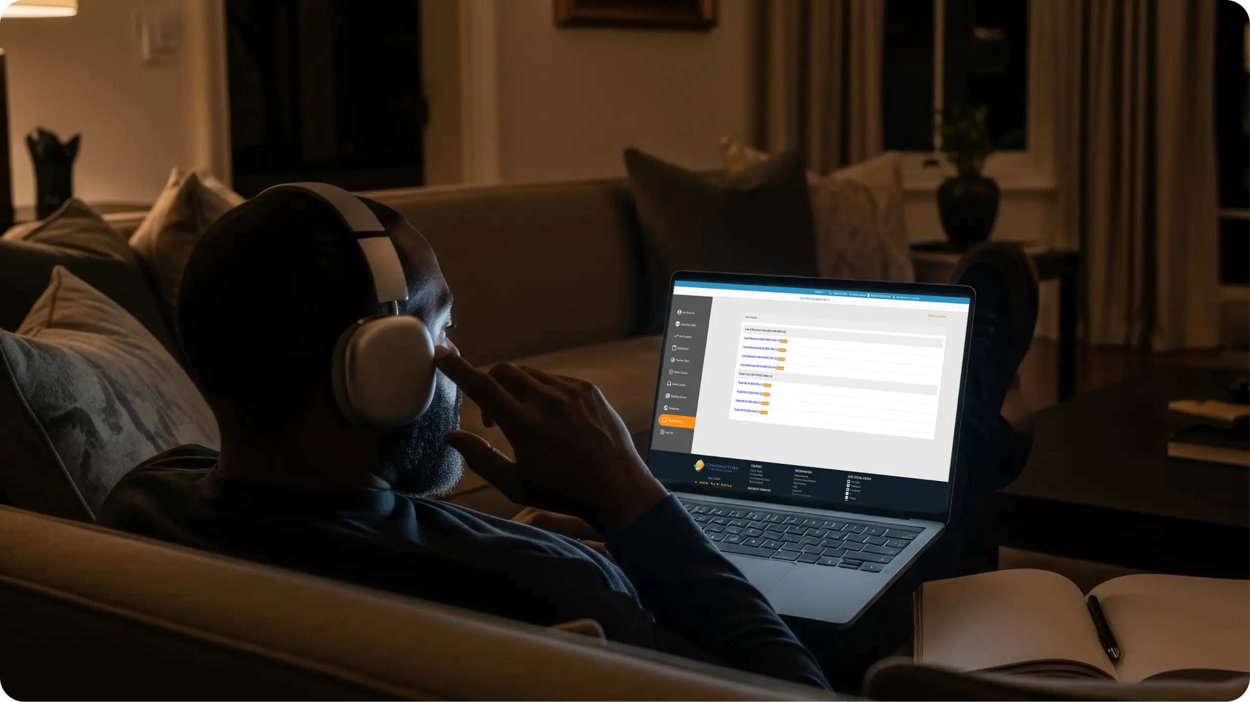 Students taking notes during contractor course