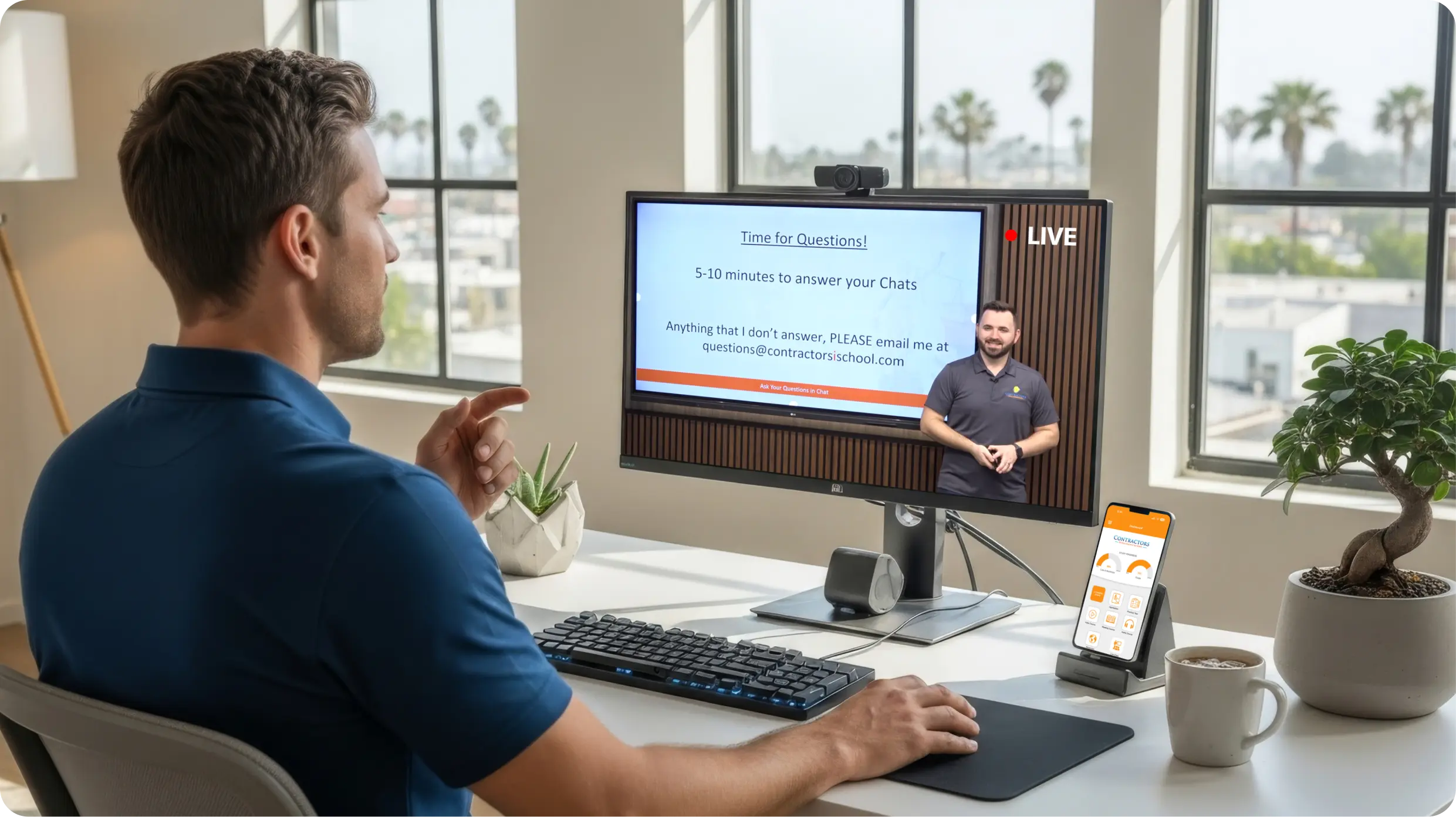 Interactive contractor exam preparation session