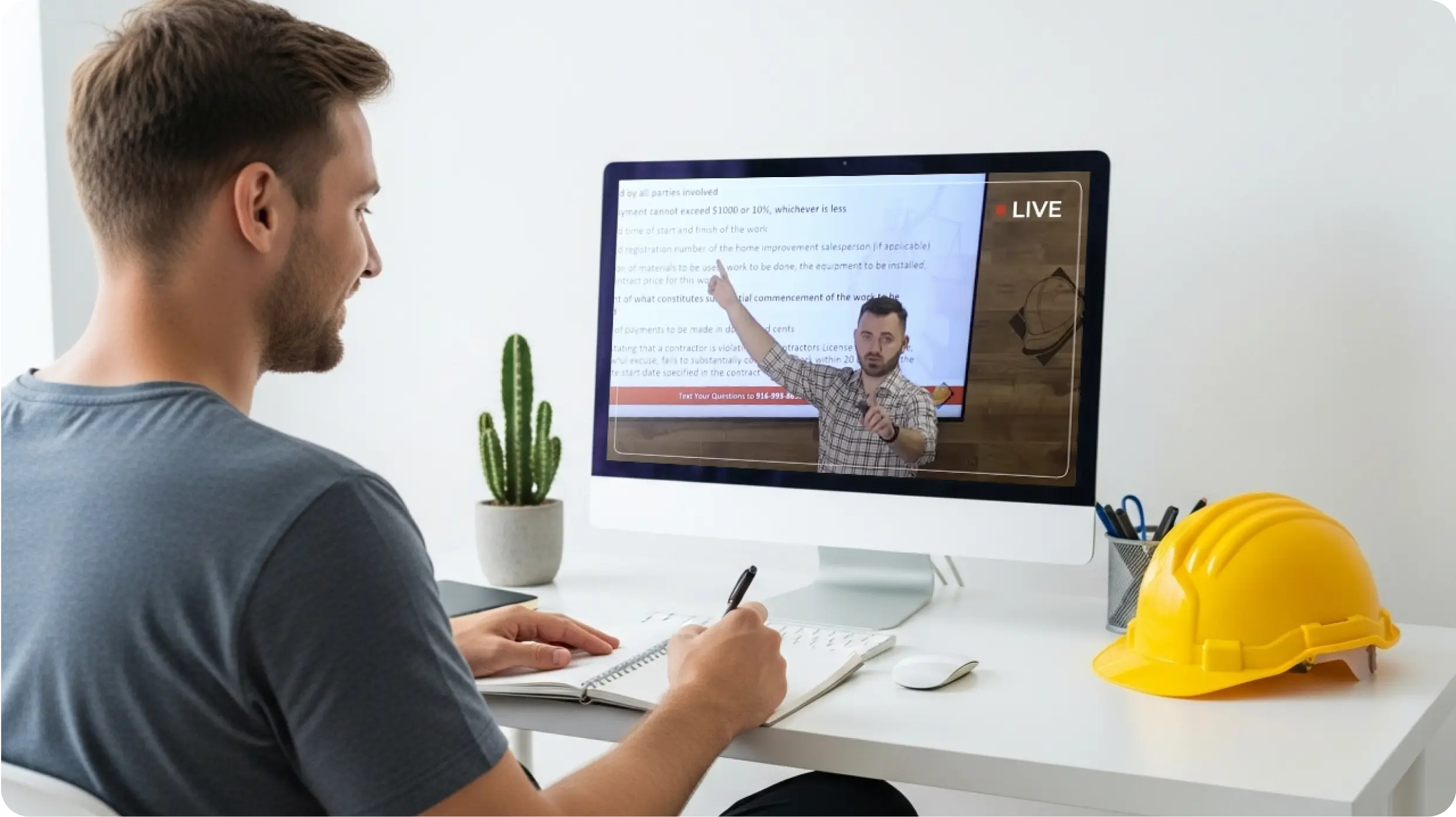 Instructor teaching contractor exam preparation class