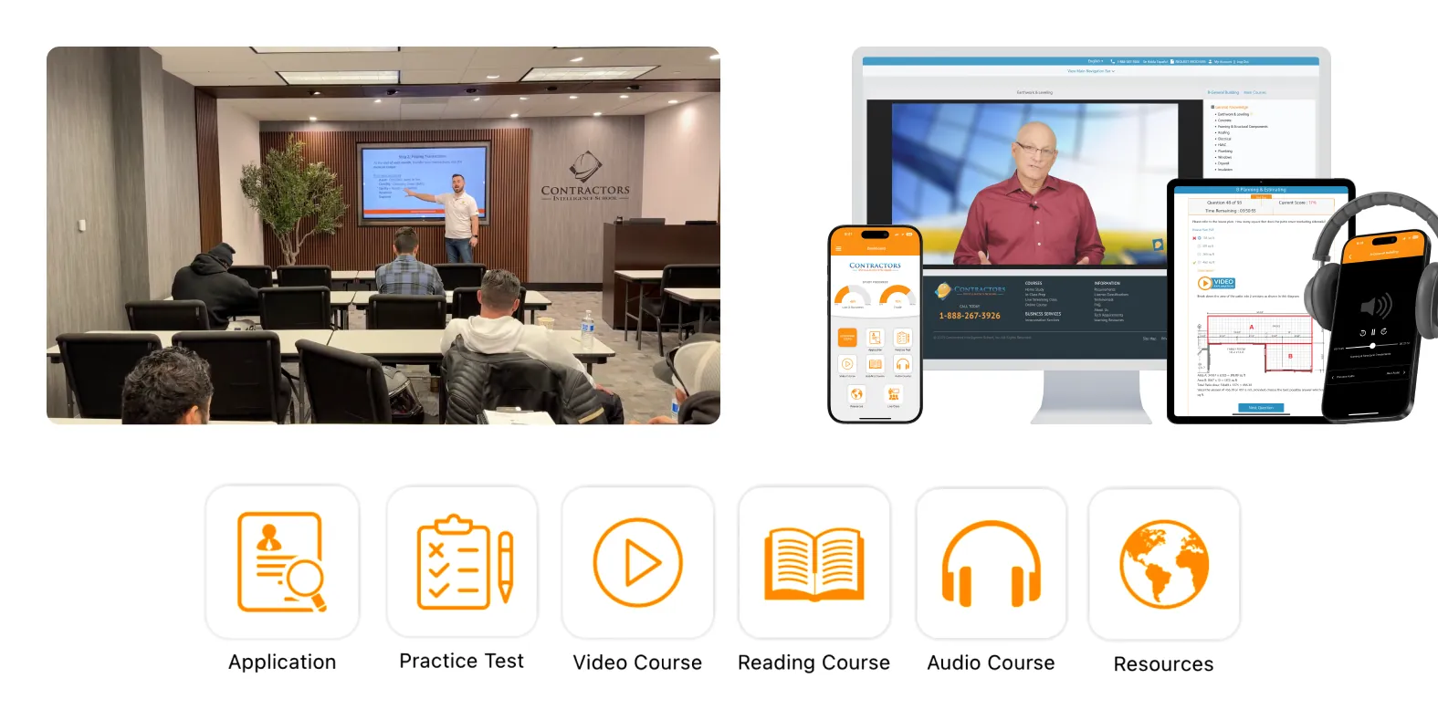 In-class preparation with full online course