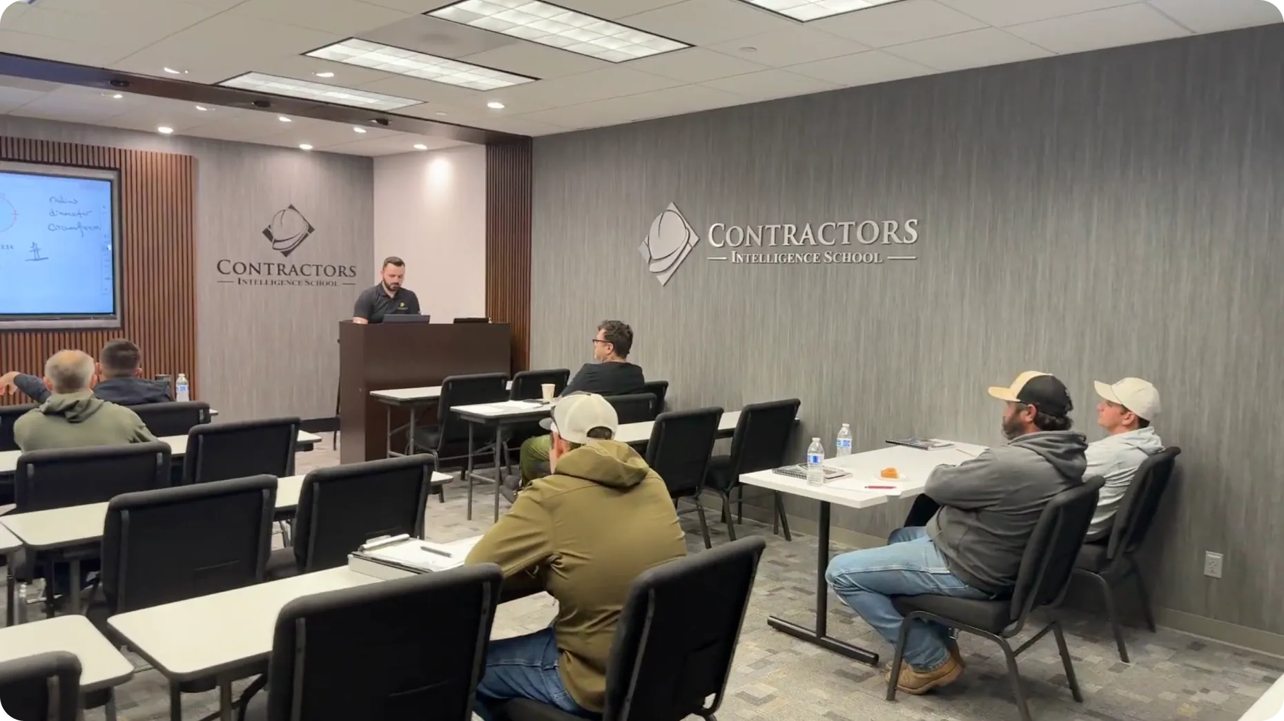 Students preparing for contractor exam