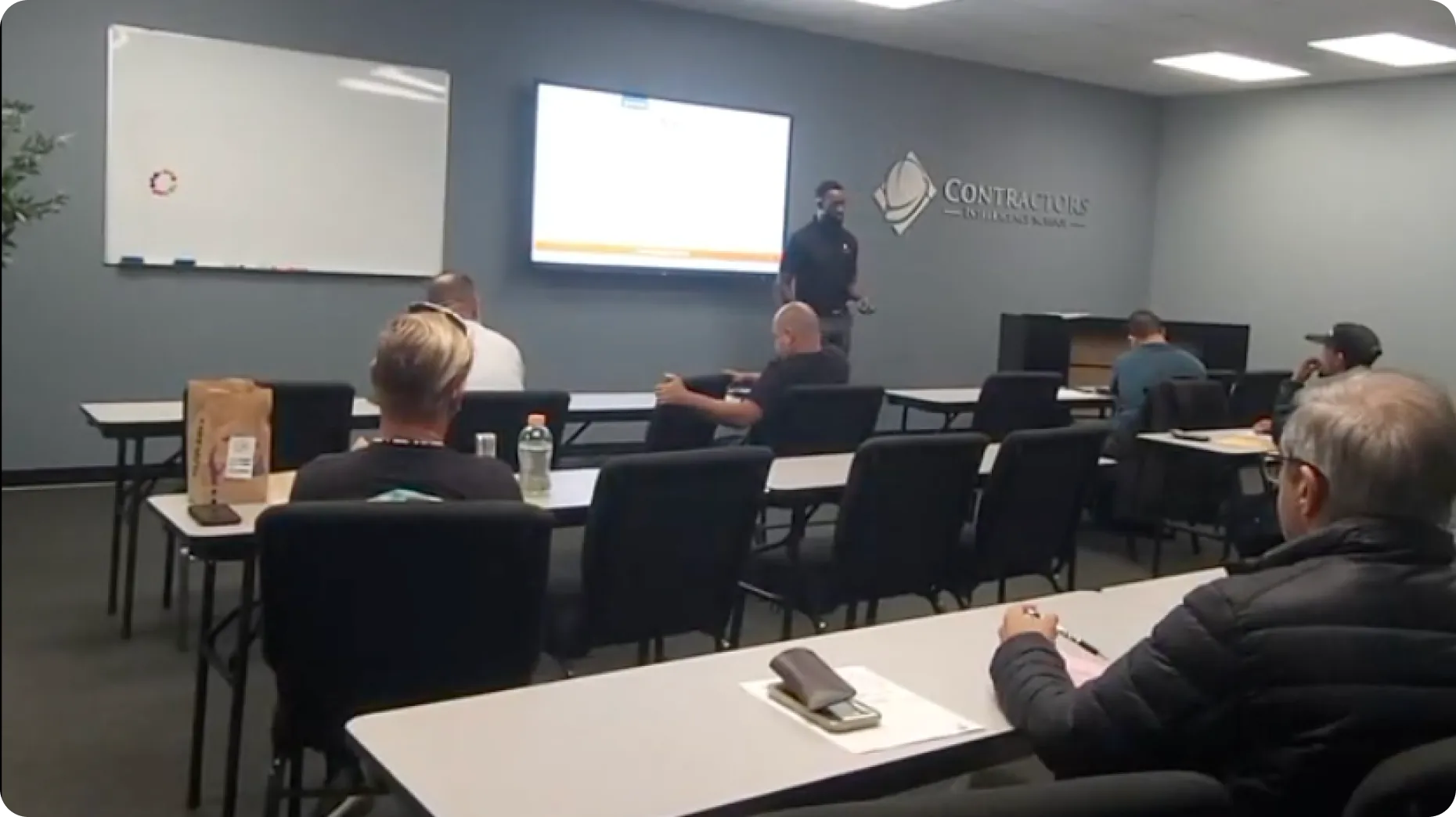 Instructor teaching in classroom