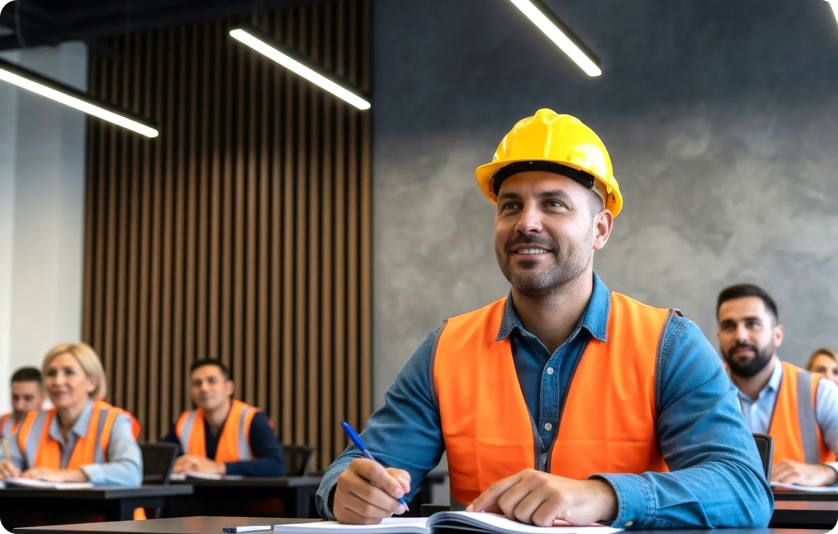 Students collaborating in classroom