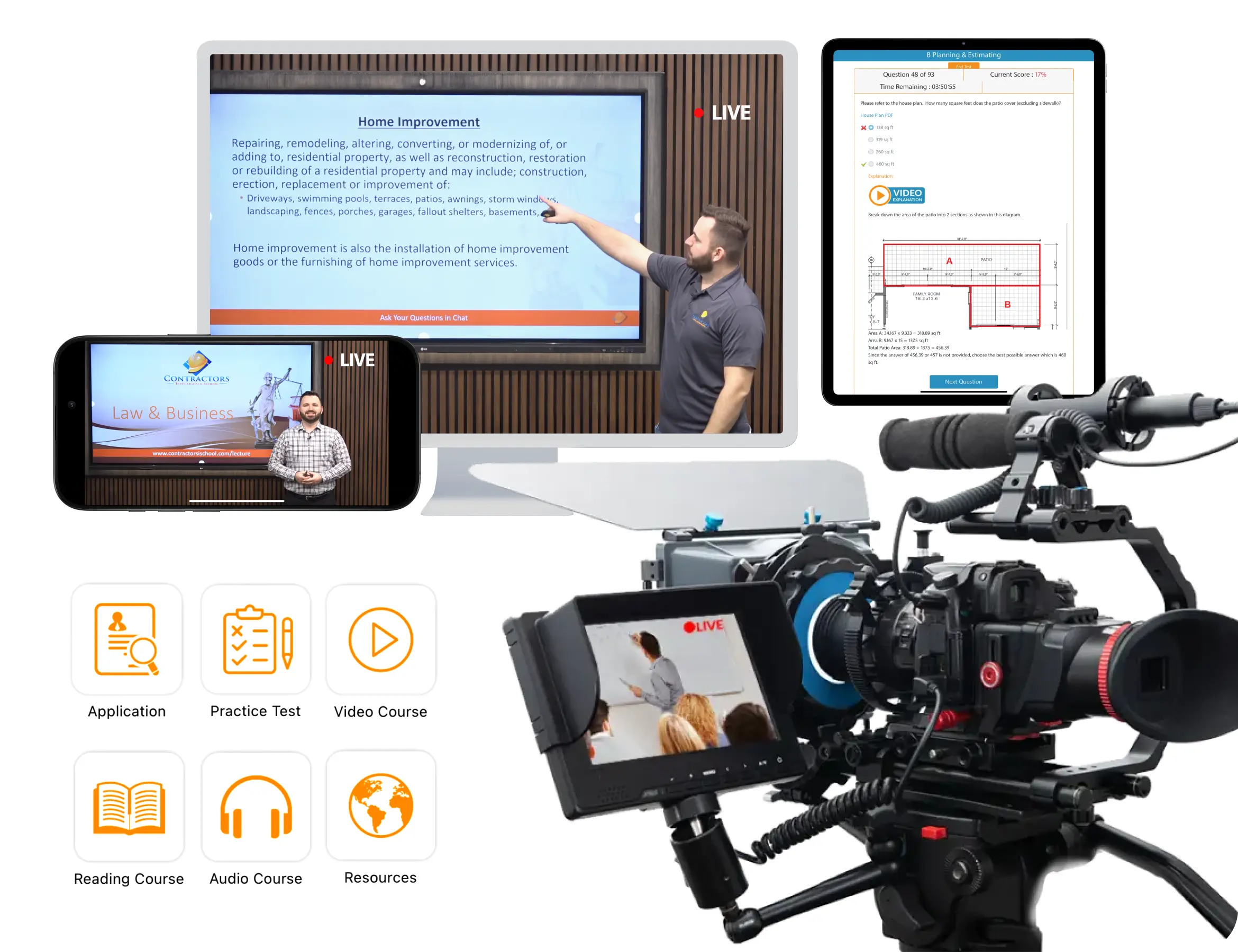 Live Streaming Contractors License Course enrollment banner