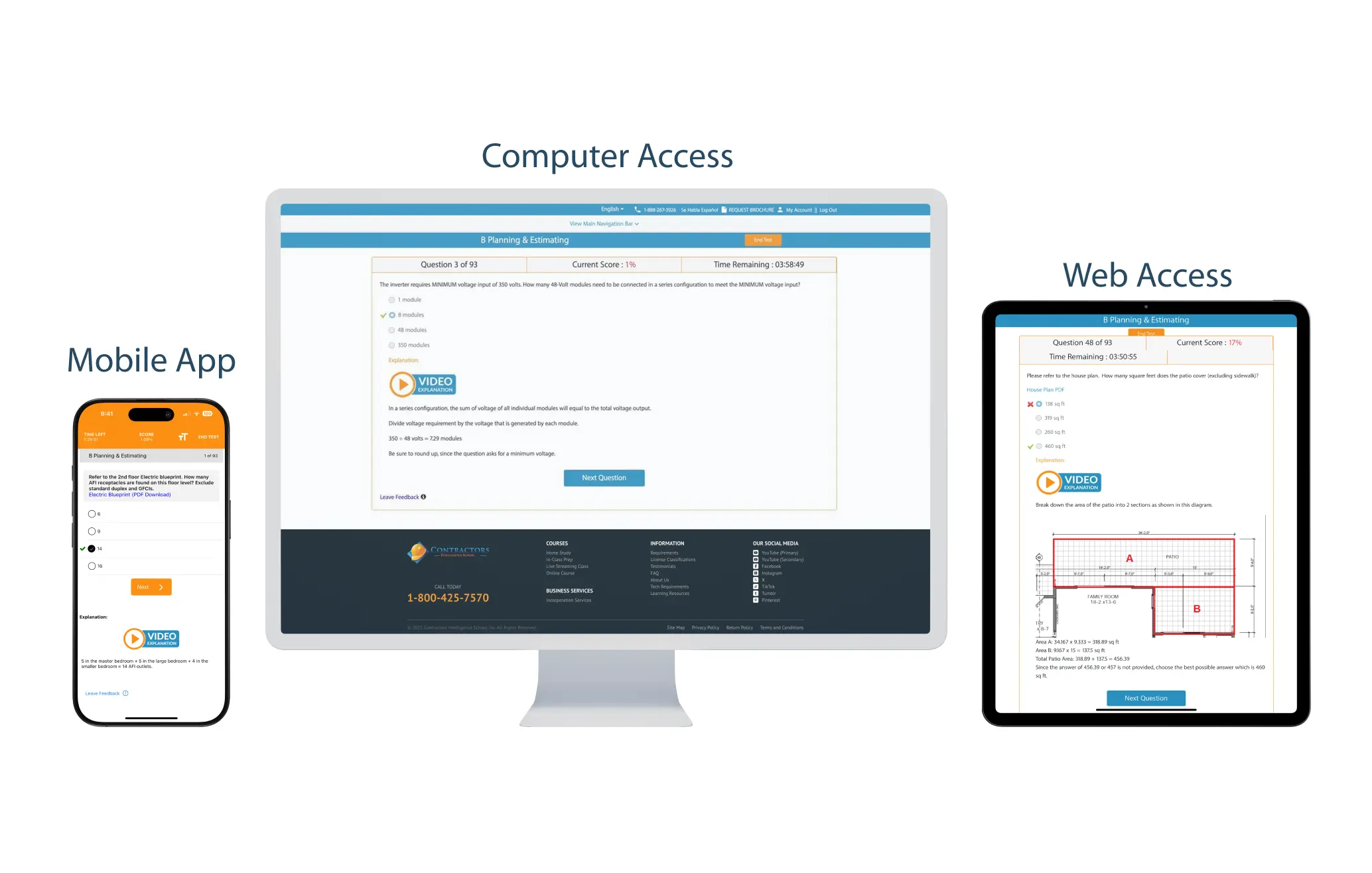 Online practice exams for contractor license preparation