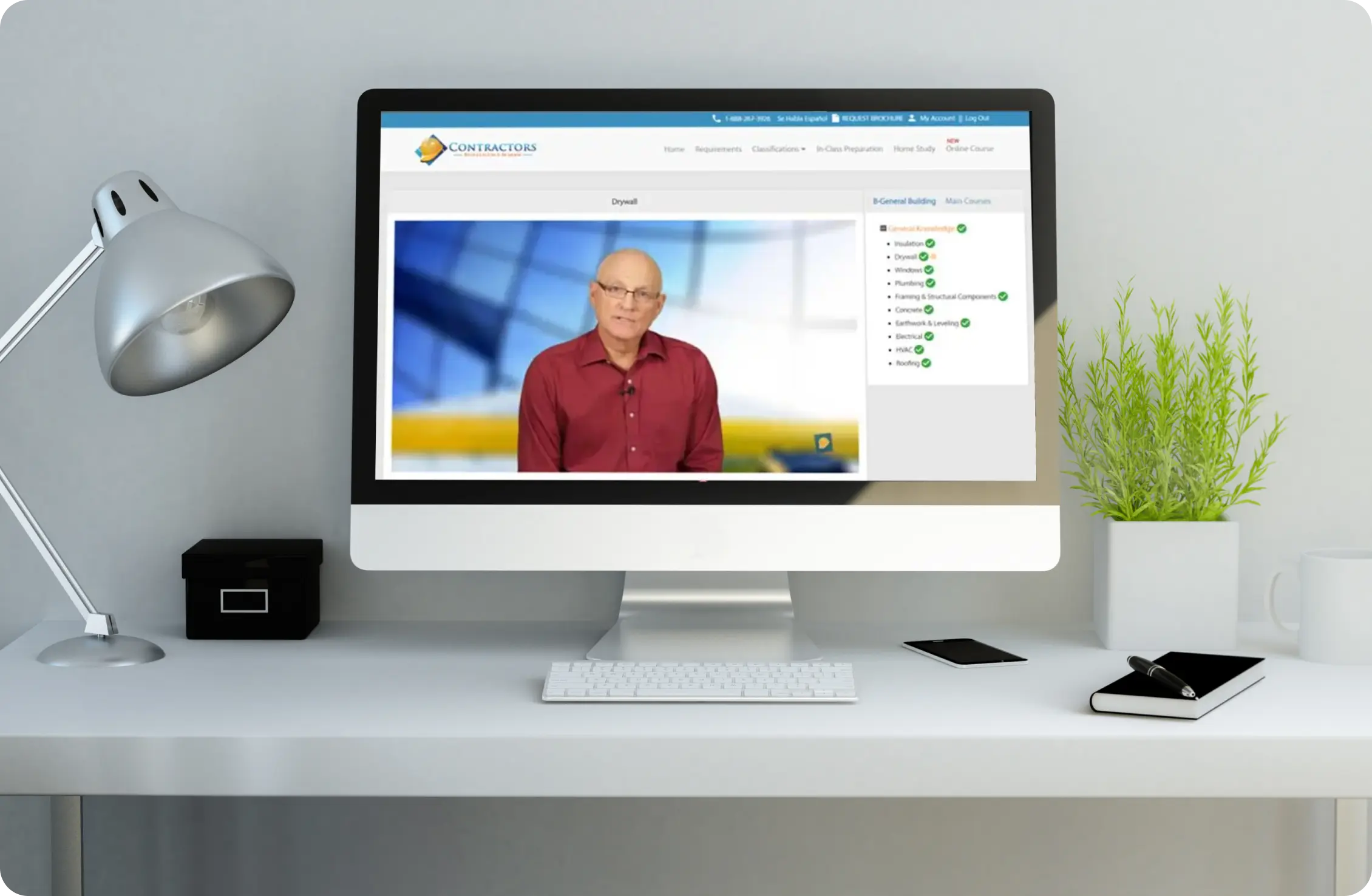 Contractor license online course study materials overview