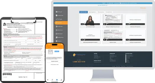 Contractor license application review assistance