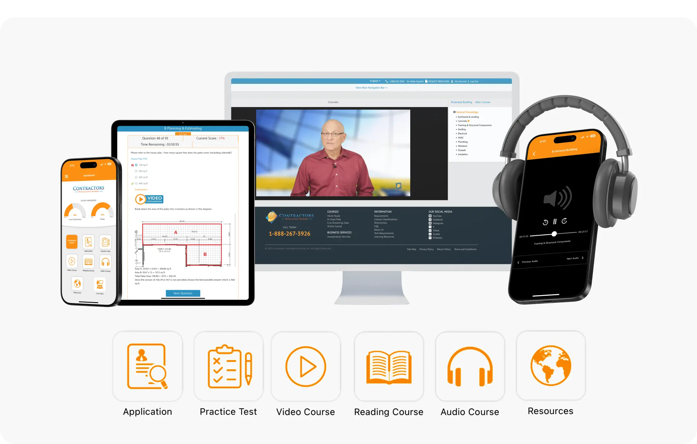 Accessing online contractor course materials on multiple devices